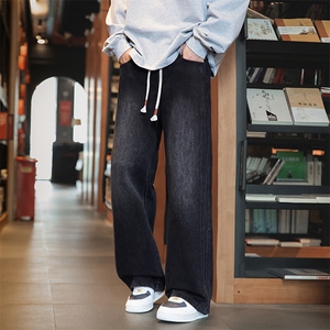2026新款宽松直筒阔腿男士微喇牛仔裤男裤子休闲工装Z9851-P40特图片
