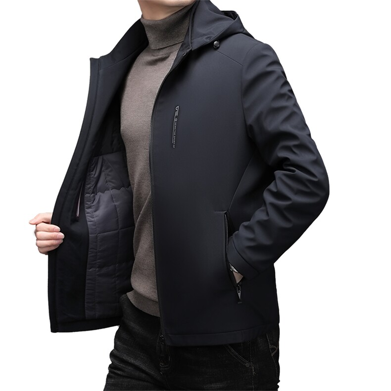 棉衣连帽外套男秋冬季2023新款棉服中年商务休闲爸爸装保暖棉袄,男装棉衣,电商B212（原钱塘6029）