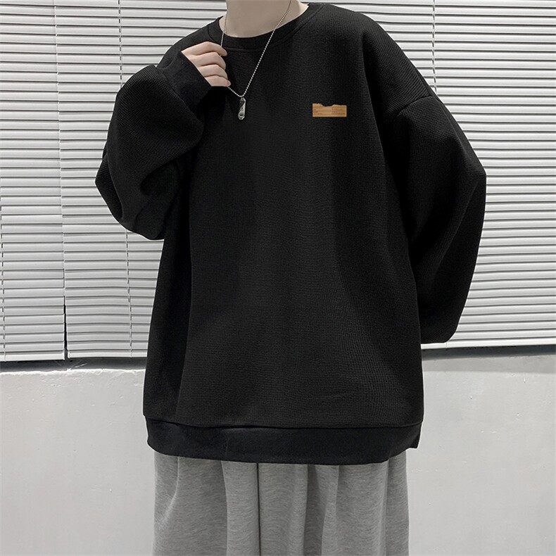 华夫格卫衣圆领卫衣男大码长袖t恤男外套HW76293-P30,男装卫衣,电商A040