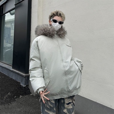 美式毛领派克服男冬季宽松保暖棉衣加厚休闲棉服外套，男装棉衣，星座716-4