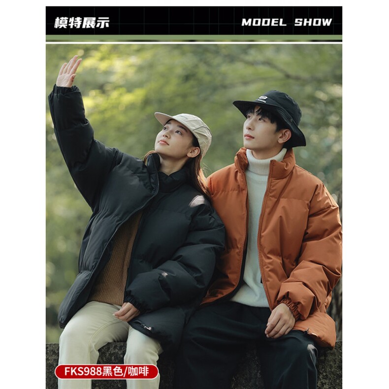 F464P62情侣oversize棉服学生连帽假两件港风宽,男装棉衣,星座512-6