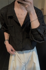 镂空衬衫春季新款C6056-TP4068防晒针织纹理感透气轻薄外套，男装衬衫，电商A102