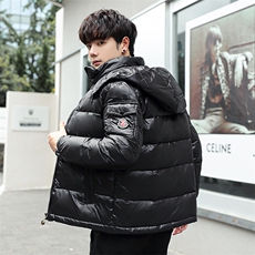 白鸭绒羽绒服短款连帽亮面冬季外套2025年潮牌潮流情侣装118-P80，男装羽绒服，星座1210B