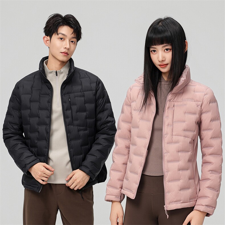 新款90绒子轻薄情侣装羽绒服秋冬男女款立领轻薄羽绒服外套图片