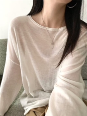2025年秋季新款圆领长袖针织女士上衣时尚休闲通勤百搭，女装羊毛衫，琳尚羊绒