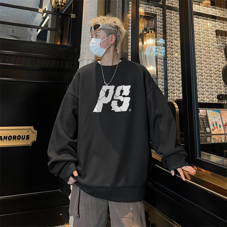 华夫格！华夫格上衣男圆领华夫格卫衣男大码长袖t恤男HY214-特P23,男装T恤,电商B367