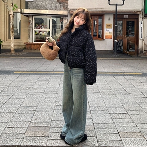 2025新款冬季超好看棉服女学生小个子波点棉袄短款休闲棉衣外套女图片