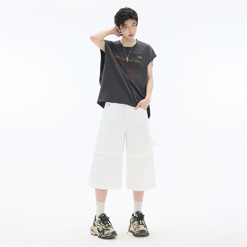 美式复古宽松工装七分裤男女2026夏季新款休闲阔腿裤子YD710-P60,男装牛仔裤,星座509