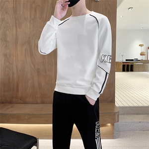 秋冬新款时尚套装运动圆领潮牌弹力卫衣卫裤大码宽松套装外套外贸图片