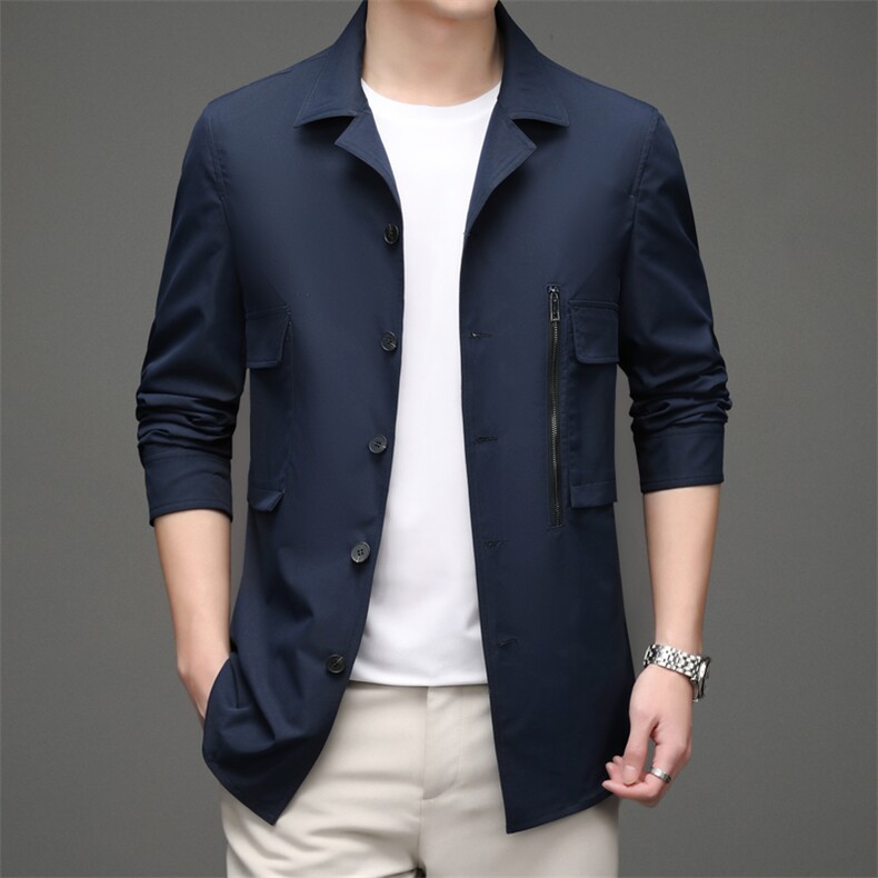YY-A6629980男士2023年秋季新款长袖外套休闲青年中长款风衣P198,男装风衣,电商B360