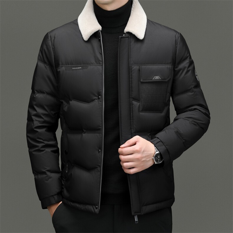 DF31827钱塘2020-2商务百搭简约厚款翻领新款中年男士羽绒服P273图片