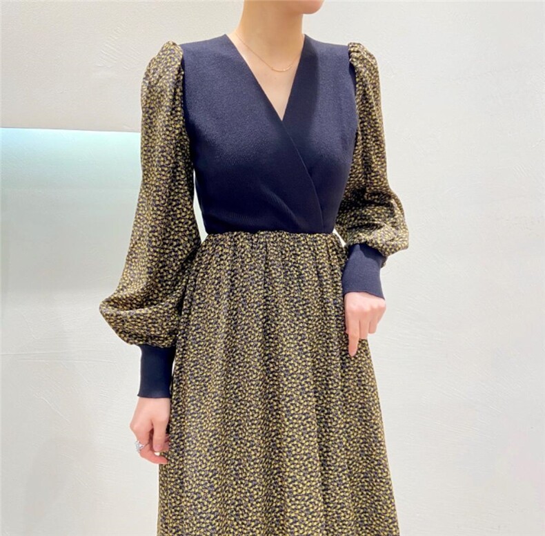 【现货】冬装新款针织拼接连衣裙,女装连衣裙,她她蜜制