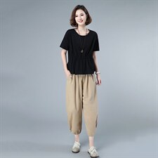 2021年夏季新款T恤女短袖+哈伦裤子套装女休闲两件套装裤子洋气，女装套装/套裙，简韵佳