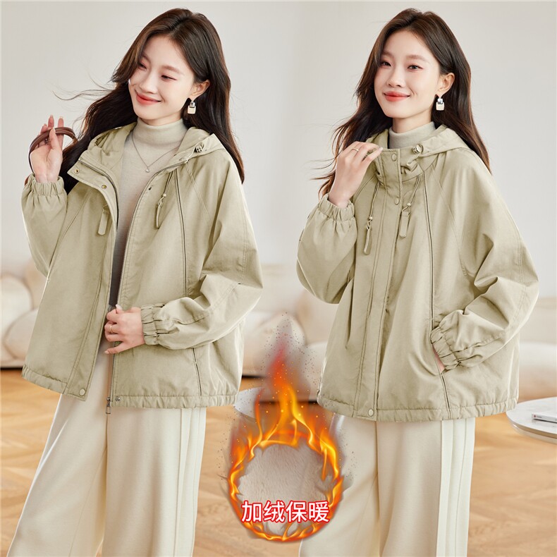 现货2025冬装新款加绒加厚休闲精品女装棉衣棉服派克服,女装派克服,木子恋