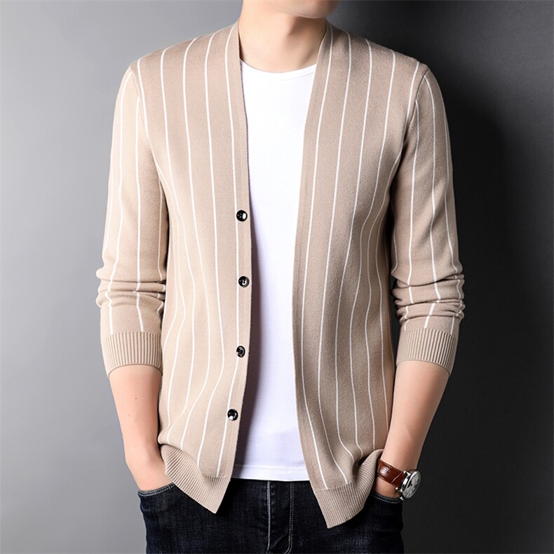 2023春秋季新款针织开衫中年商务男士韩版潮流休闲男装条纹外套，男装西服，电商B212（原钱塘6029）