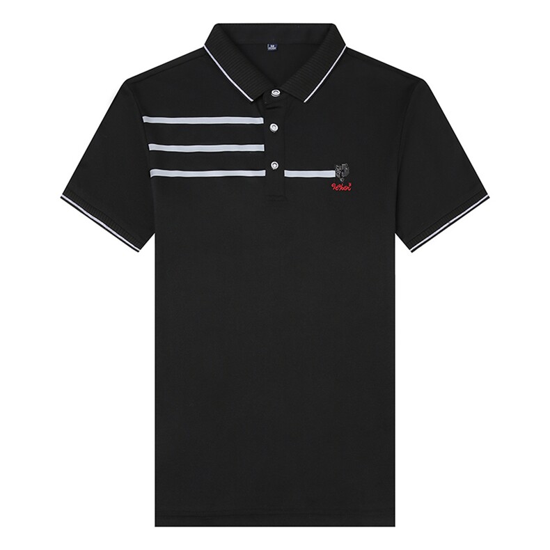 短袖T恤男纯色翻领Polo2023夏季新品中青年衫宽松潮流男士含棉质,男装T恤,电商B212（原钱塘6029）