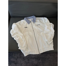739-P58白色cleanfit条纹拼接假两件棒球服外套男款美式翻领，女装短外套，电商B323A