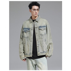 1506-1/J6991/P60外牛仔多口袋男士夹克外套模特图设计感小众百搭，男装夹克，星座1506-1