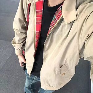 【有货】DX158-P65早秋工装外套男女款棒球服情侣翻领夹克上衣,暗色碎花短裙搭配上衣图片