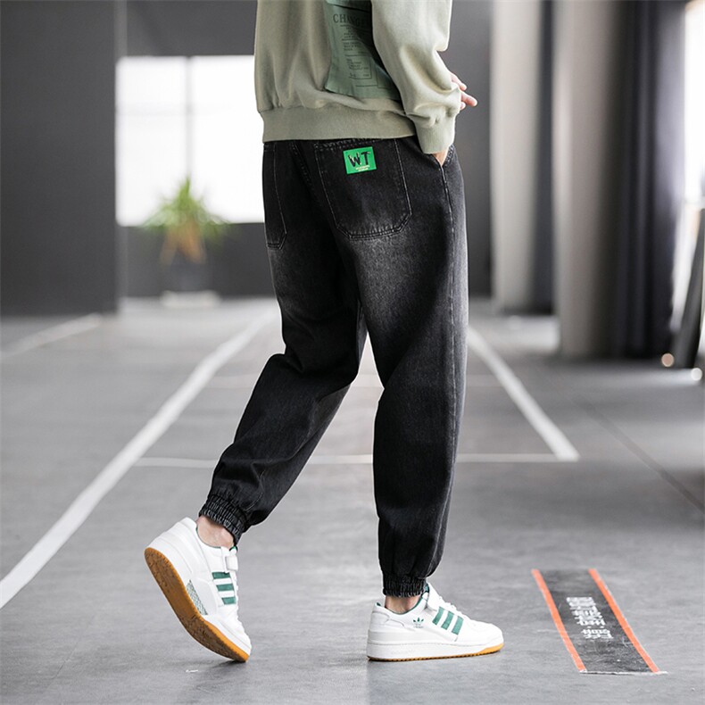 秋冬牛仔裤男宽松韩版潮百搭束脚潮牌休闲工装长裤C402,男装牛仔裤,星座610（原A335）