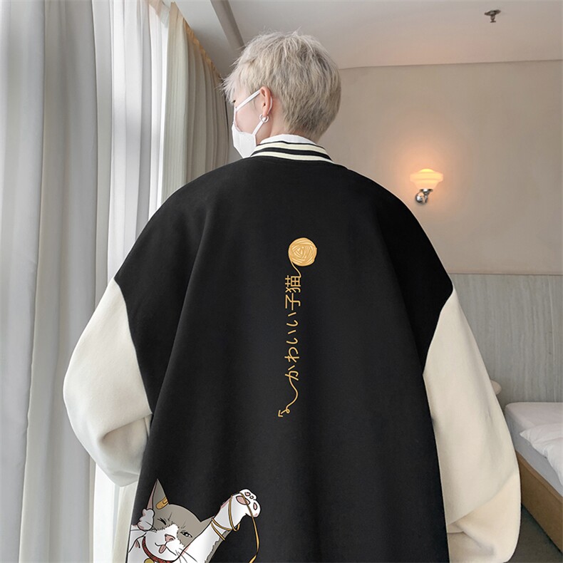 摇粒绒棒球服男大码开衫卫衣男夹克 BF86013-P65图片