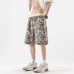 短裤男夏季美式复古拼接五分裤潮牌宽松大码XZ102B-1DK2589P25图片