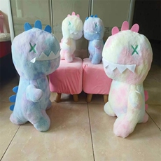 乐雯毛绒玩具 扎染暴力恐龙