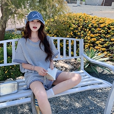 INS风老钱风时尚套装气质上衣时尚家居服夏季薄款显瘦运动休闲，女装套装/套裙，浙宝208