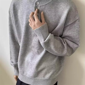 老钱亨利领针织毛衣男秋季高级慵懒风内搭长袖MY70-P48图片