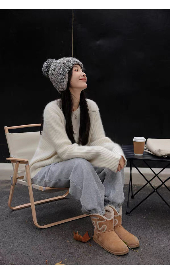 2025年秋季时尚百搭通勤简约休闲套头衫，女装针织衫/毛衣，琳尚羊绒