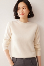 2025秋冬新款女士7针双股正肩圆领衫，女装羊绒衫，拓驰羊绒