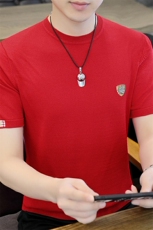 直播7325-P55欧洲站2025新款夏季液氨棉t恤男士潮流短袖，男装T恤，电商D310B