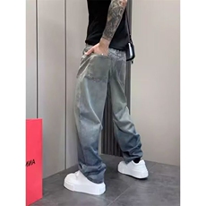 1506/QB8290/P57秋季新款男宽松百搭长裤美式渐变复古潮流牛仔裤，男装牛仔裤，星座1506