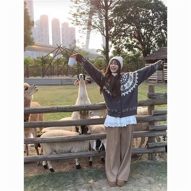 重磅秋冬北极绒开衫毛衣美式复古休闲慵懒风牛角扣针织衫连帽外套，男装针织衫/毛衣，电商A486-1