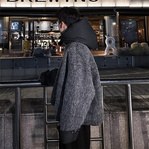2025秋冬原创可拆卸加厚连帽纯色棉衣男外套  A071-Y58-P138图片
