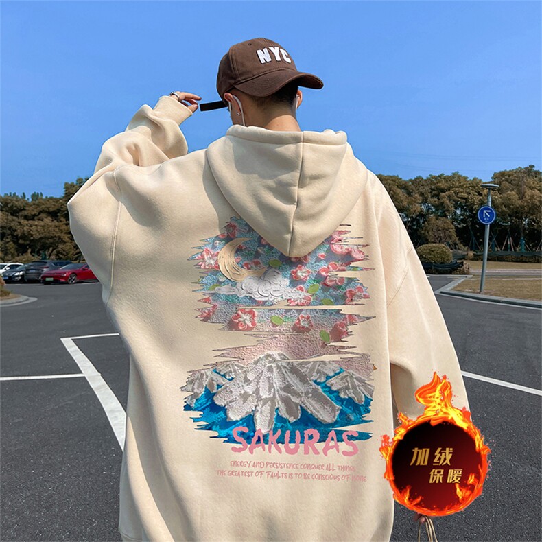 数据500克重磅秋冬美式加绒加厚卫衣外套Y127常规特P35绒P40,男装卫衣,电商A486