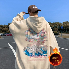 数据500克重磅秋冬美式加绒加厚卫衣外套Y127常规特P35绒P40，男装卫衣，电商A486