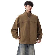 春季新款复古工装夹克男立领拉链宽松休闲外套XZ309JK8617P73，男装夹克，星座309（原A406）