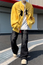 原创潮流欧美式街头蜘蛛刺绣飞行员夹克棒球服宽松秋男女情侣外套，男装夹克，星座505-2（原电商A260-1)