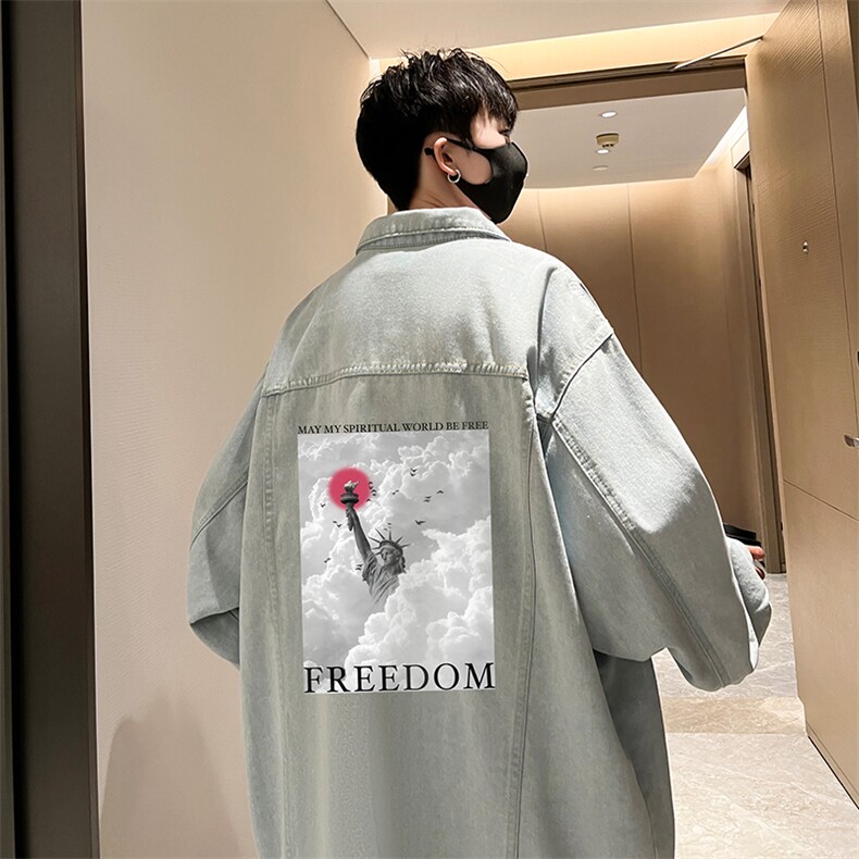 牛仔夹克男大码牛仔外套男茄克NJ77326-P60加绒款-P75,男装夹克,电商A040