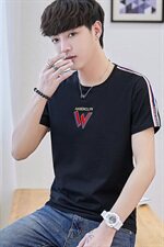 小宝6118夏季圆领短袖t恤男士韩版潮流体恤衫字母T恤上衣夏天，男装T恤，电商D310（原电商305）