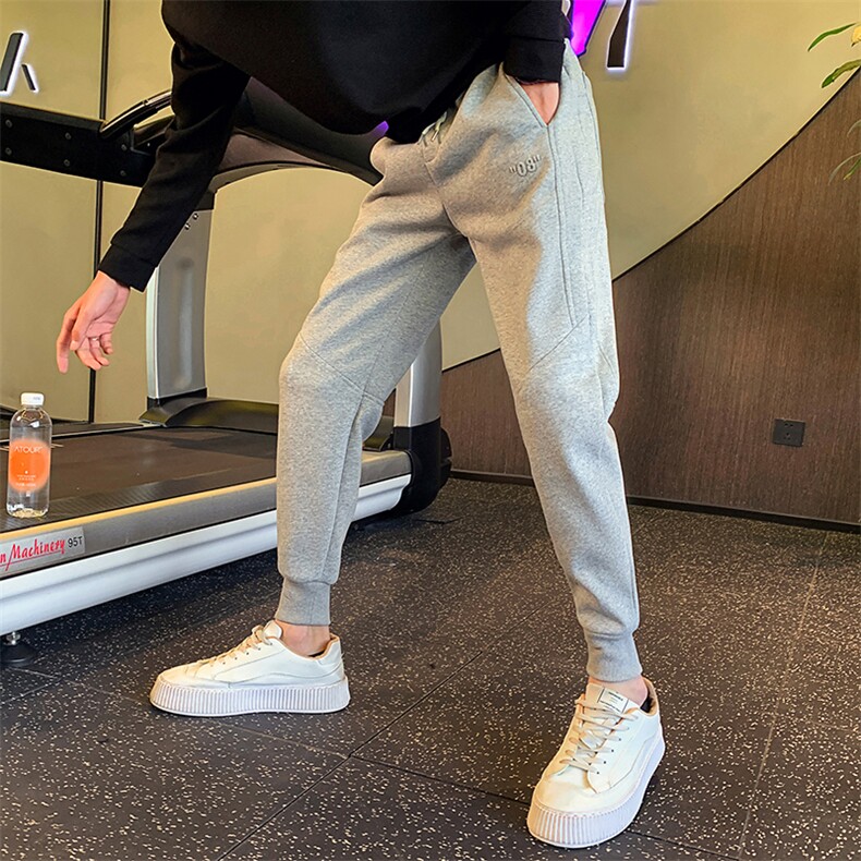 KK91P58控78小伙风痞帅裤子春秋季潮流休闲裤束脚运动裤灰首，女装休闲裤，星座215（原电商B249）