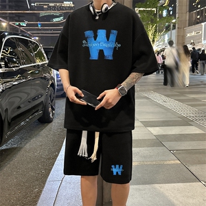 套装！华夫格套装短袖T恤短裤男TZ237-特P38