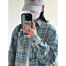 棉磨毛格子长袖休闲纯棉抖音高品质衬衫男CS024-P45，男装衬衫，星座301C-5