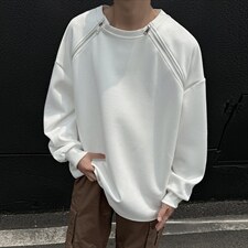 2026港风双侧金属拉链圆领大码M-5XL潮流纯色卫衣WY77865P55控88，男装卫衣，星座227-7