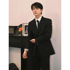 西装套装男秋冬商务正装韩版修身上班工作服新郎结婚西服礼服上衣，男装西服套装，星座506A