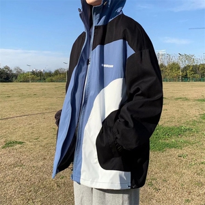 港风宽松双刺夹克青少年连帽长袖W1112P50图片