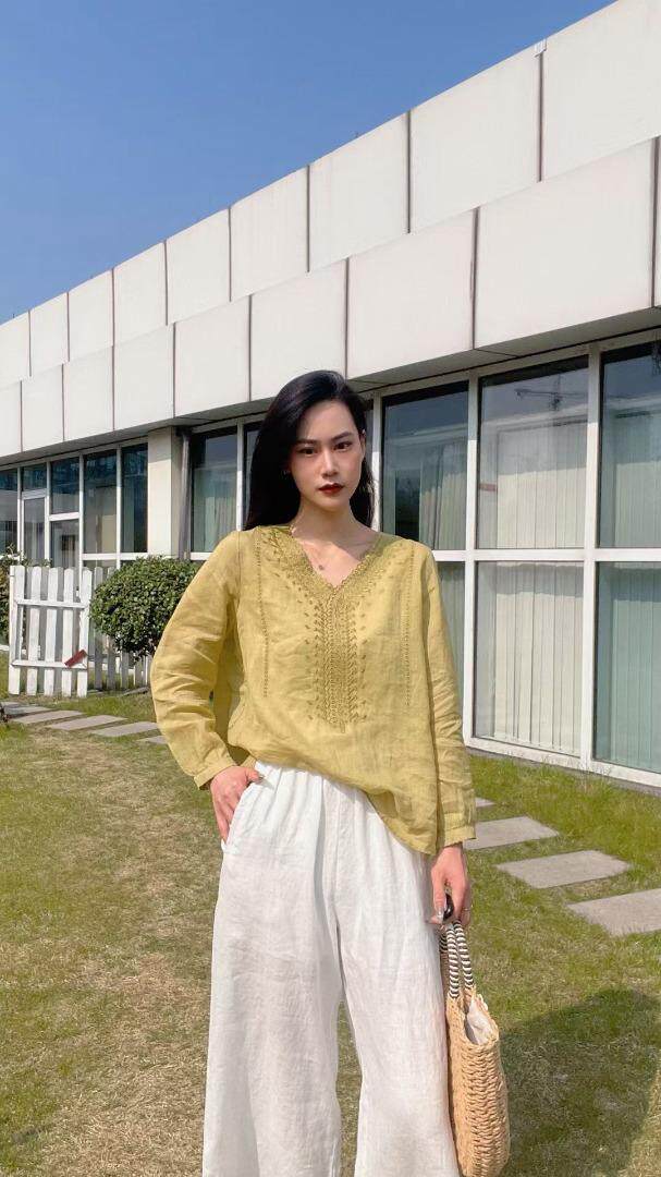 纯苎连衣裙小衫裤子裙子衬衣 时尚风 风淑女风休闲风，女装连衣裙，川哲