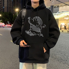 CM100P60加绒65重磅纯棉连帽卫衣秋冬外套卡通印花帽衫外套，男装卫衣，星座304A-1