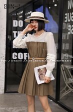 秋季新款韩版收腰连衣裙，女装连衣裙，宾珏